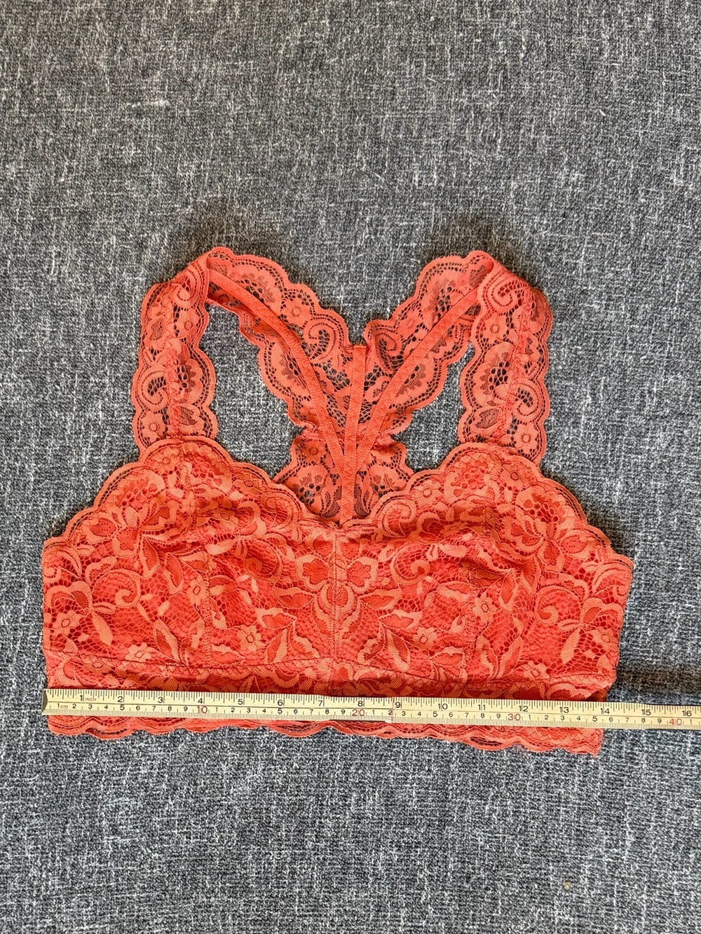 🧡Serra Lace Racerback Bralette - Coral Orange - Picture 9 of 14